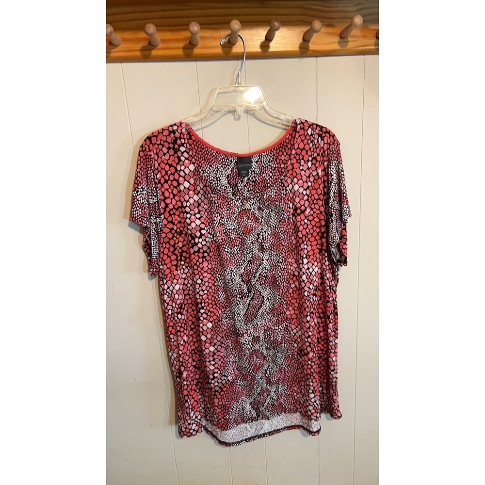 Covington Women's Snake Print‎ Short Sleeve Top - Size 2X